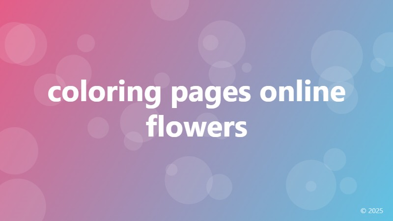 coloring pages online flowers