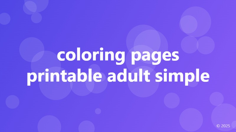 coloring pages printable adult simple