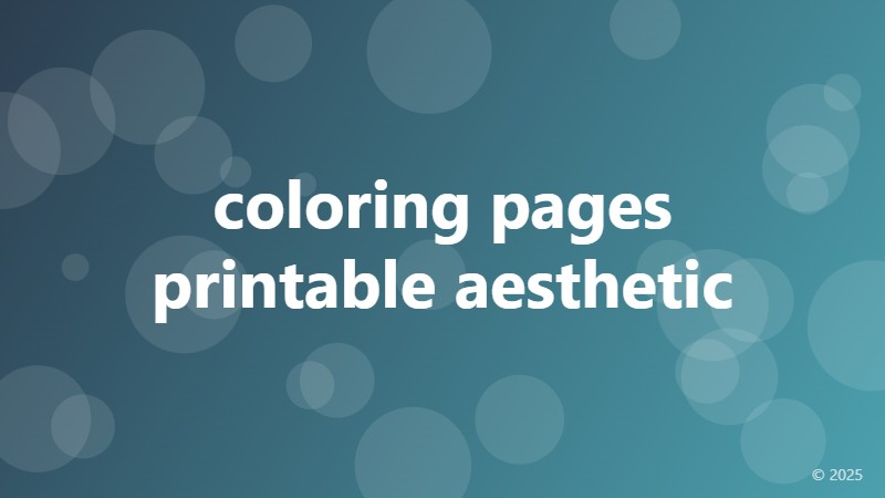 coloring pages printable aesthetic