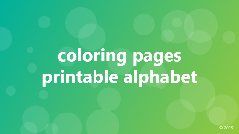 coloring pages printable alphabet
