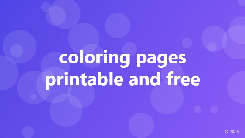 coloring pages printable and free