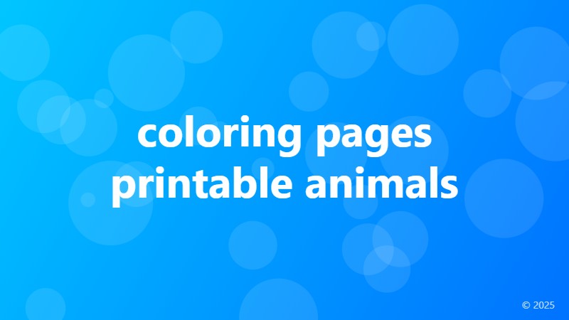 coloring pages printable animals