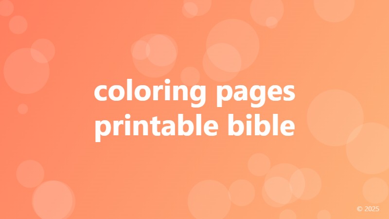 coloring pages printable bible