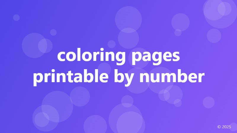 coloring pages printable by number
