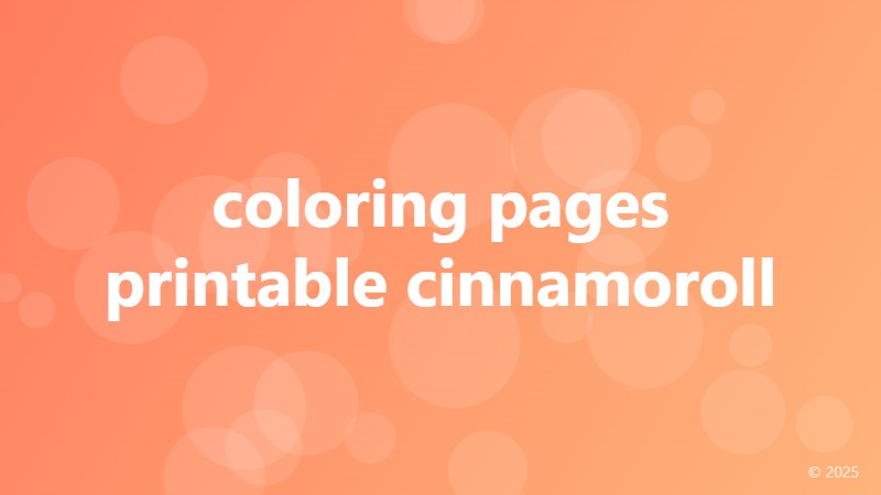 coloring pages printable cinnamoroll