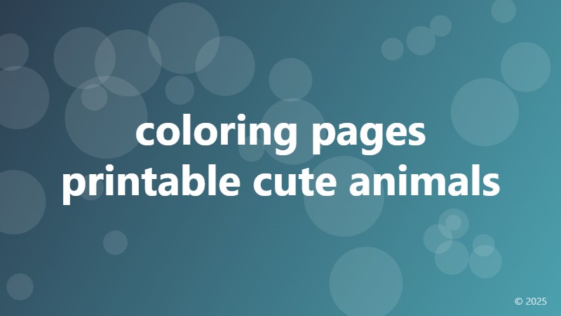 coloring pages printable cute animals