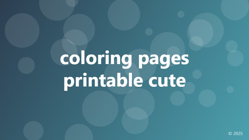 coloring pages printable cute
