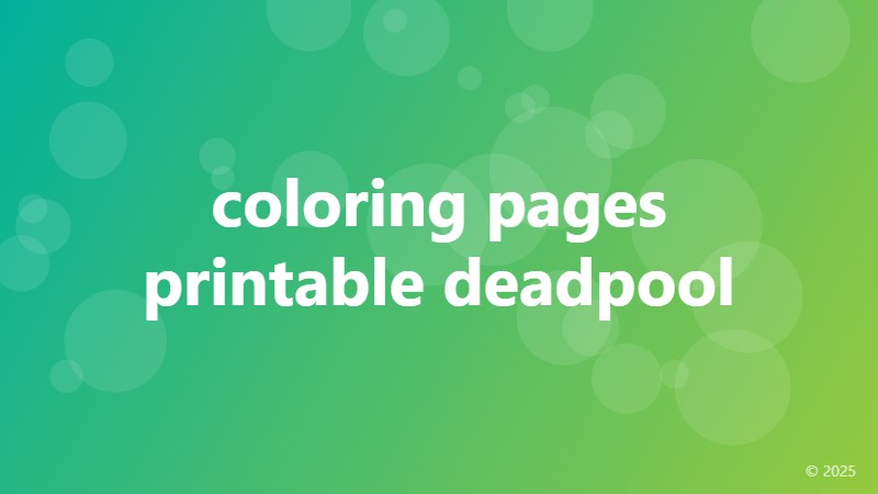 coloring pages printable deadpool