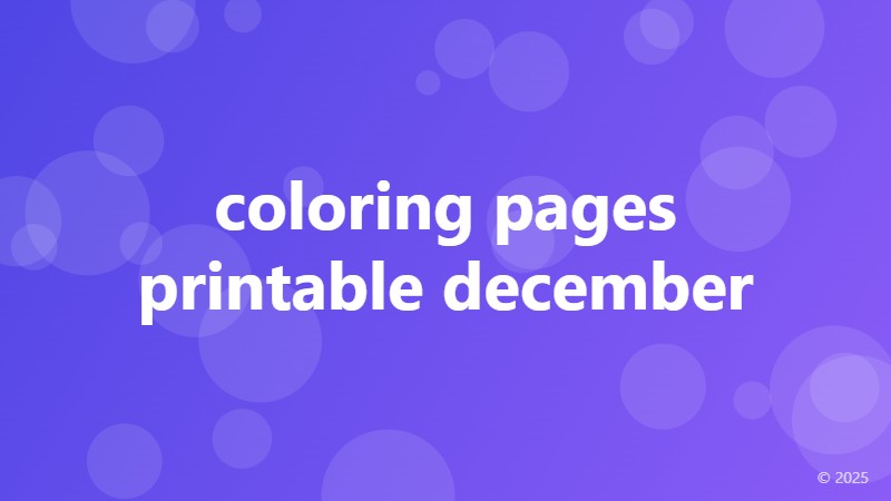 coloring pages printable december