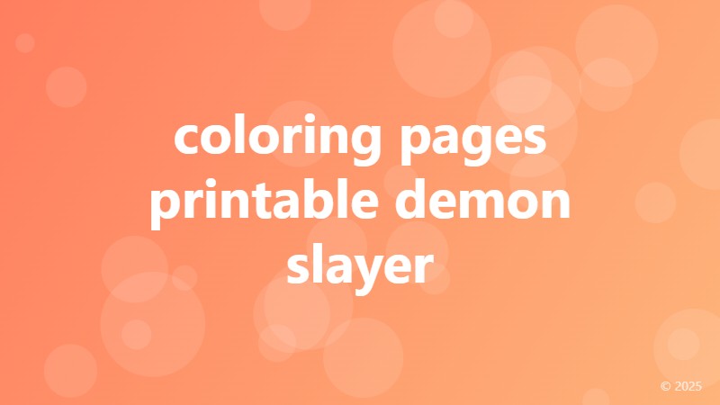 coloring pages printable demon slayer