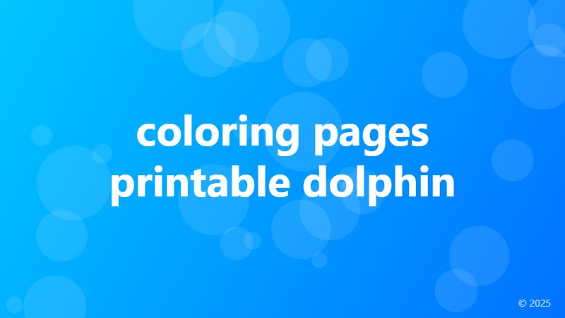 coloring pages printable dolphin