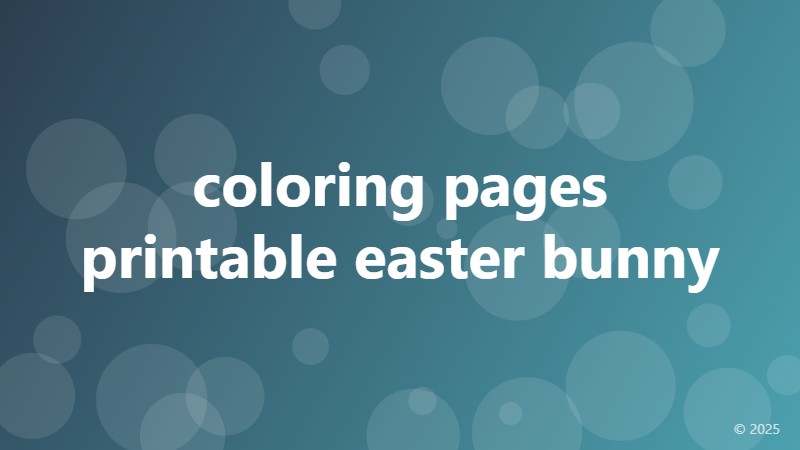 coloring pages printable easter bunny