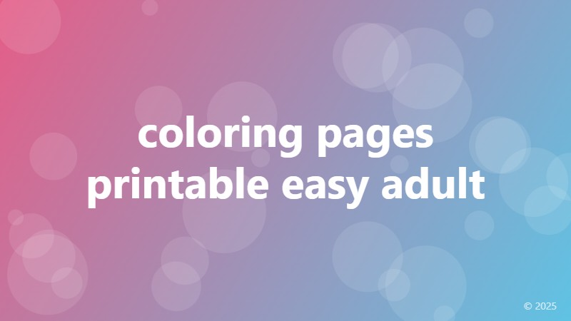 coloring pages printable easy adult