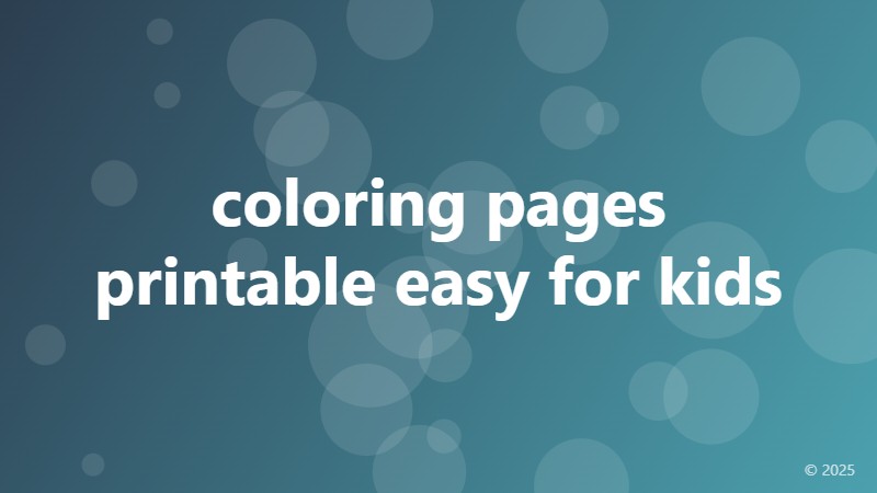coloring pages printable easy for kids