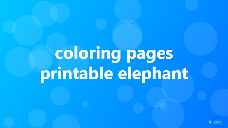 coloring pages printable elephant
