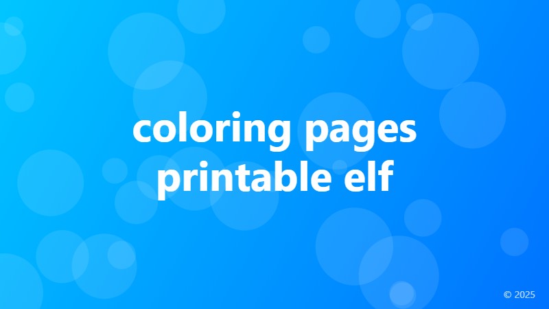 coloring pages printable elf