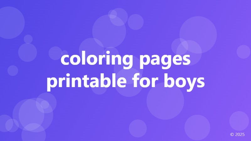 coloring pages printable for boys