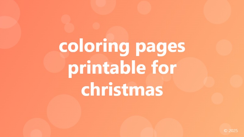 coloring pages printable for christmas