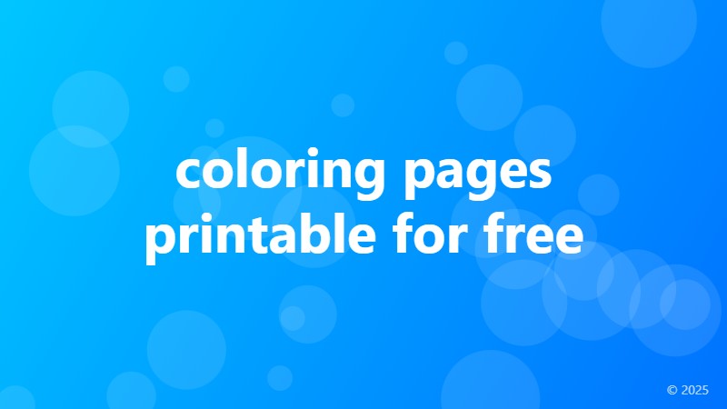 coloring pages printable for free