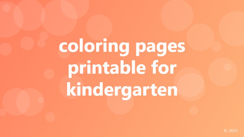 coloring pages printable for kindergarten