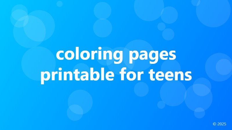 coloring pages printable for teens