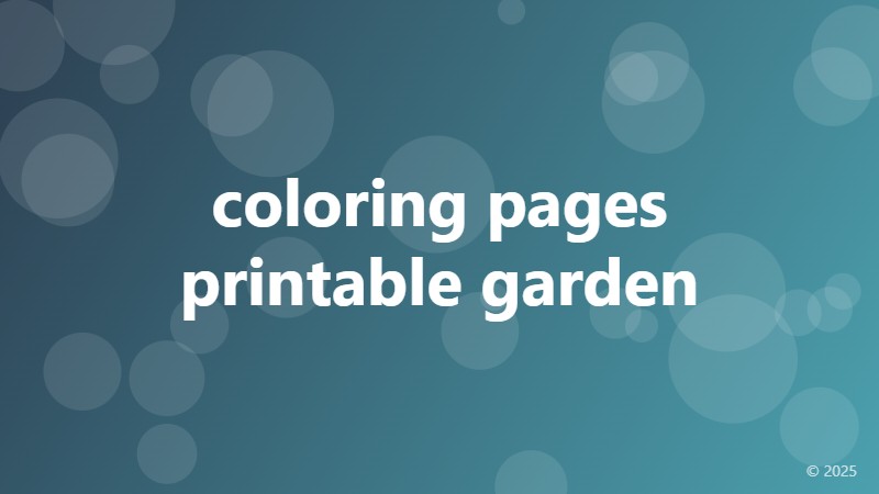 coloring pages printable garden
