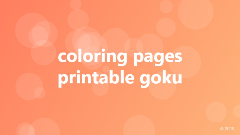 coloring pages printable goku