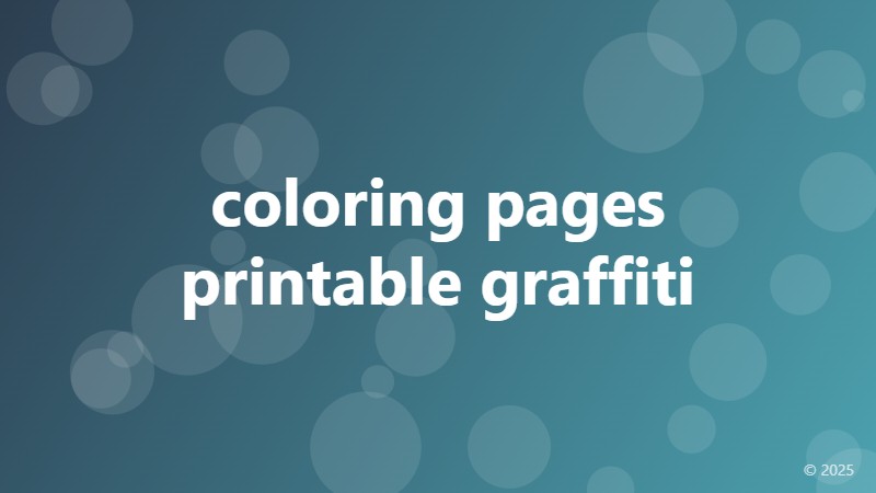 coloring pages printable graffiti
