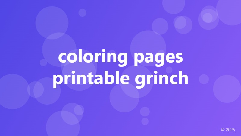 coloring pages printable grinch