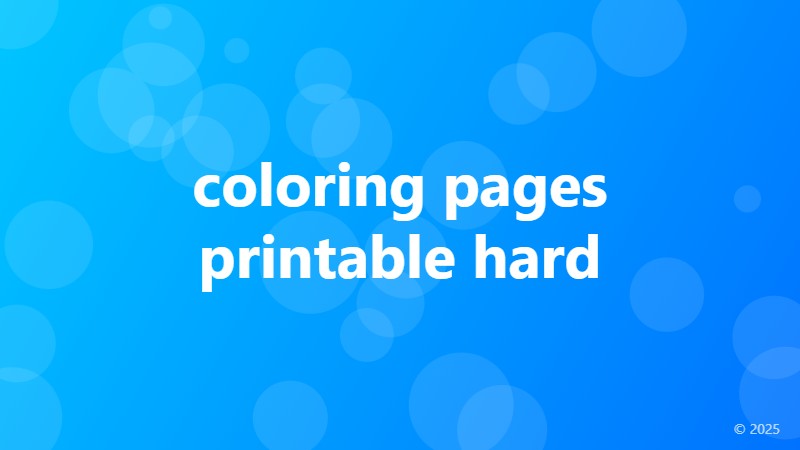 coloring pages printable hard