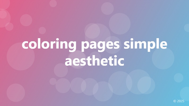 coloring pages simple aesthetic