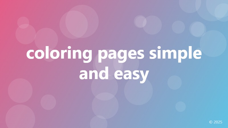 coloring pages simple and easy