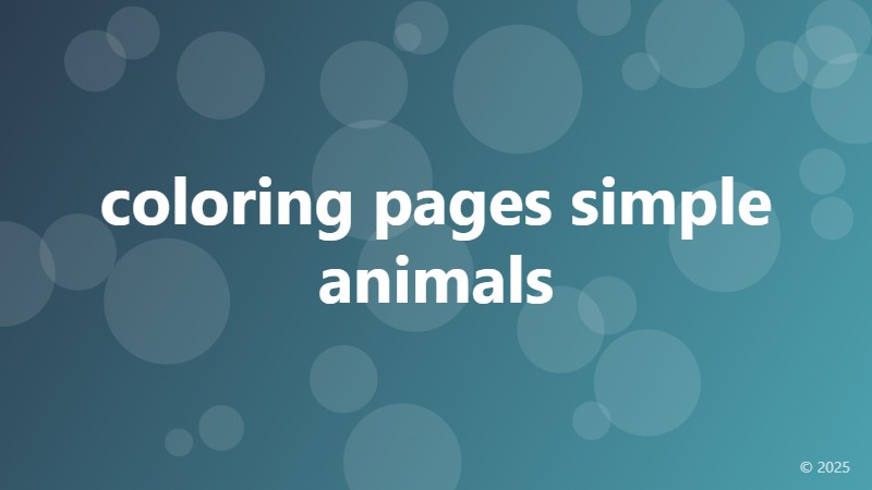 coloring pages simple animals