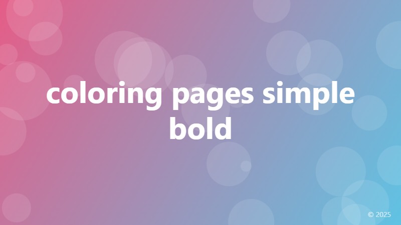 coloring pages simple bold