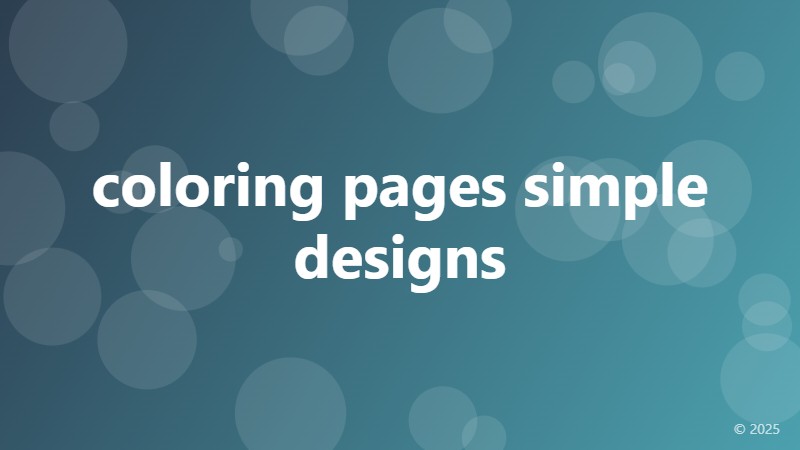 coloring pages simple designs