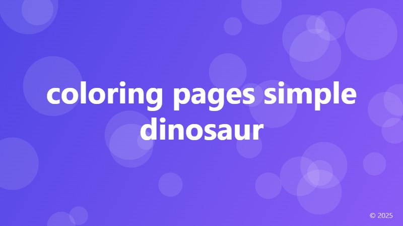 coloring pages simple dinosaur