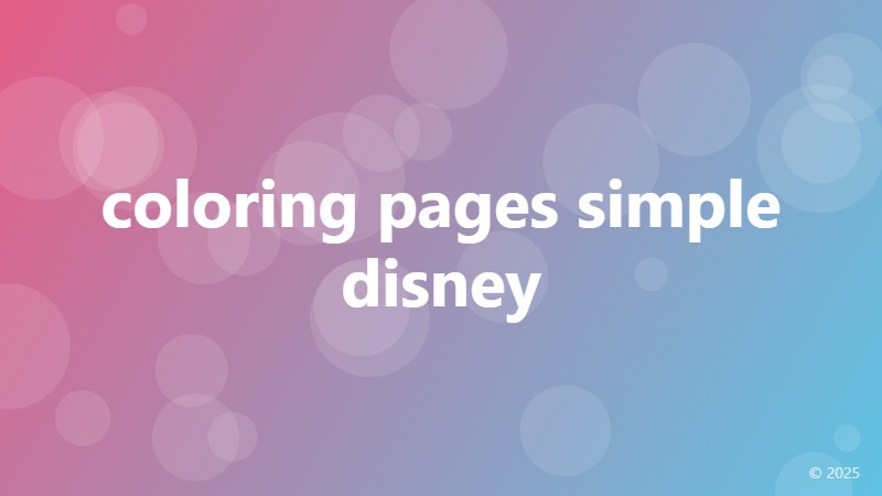 coloring pages simple disney