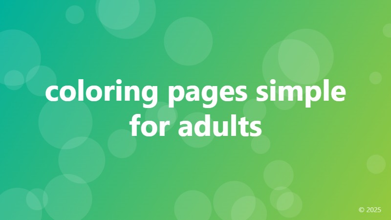 coloring pages simple for adults