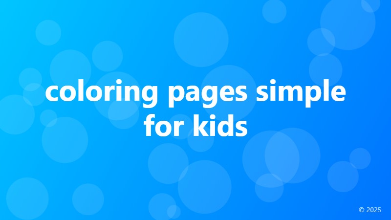 coloring pages simple for kids