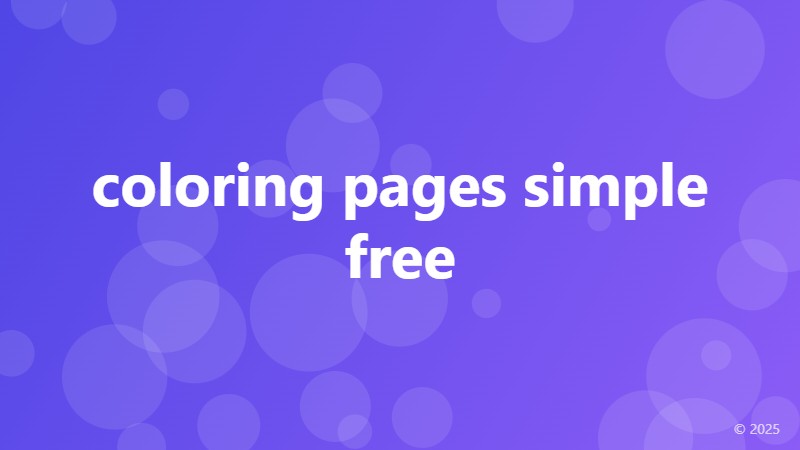 coloring pages simple free