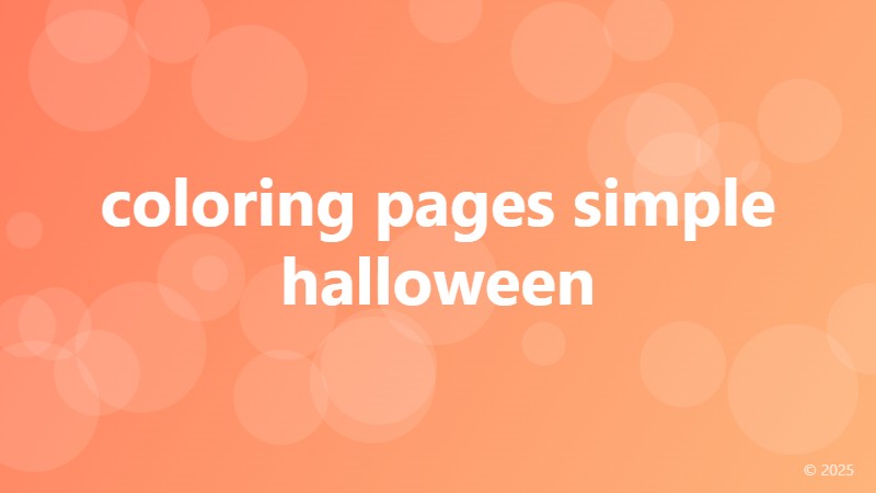 coloring pages simple halloween