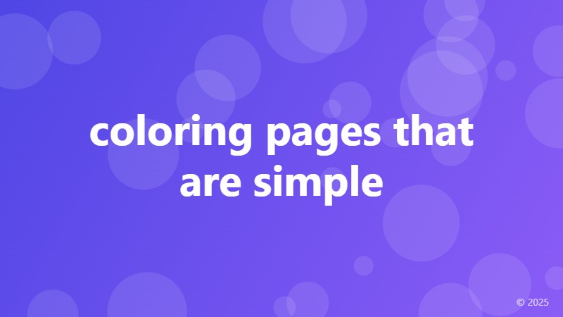 coloring pages that are simple