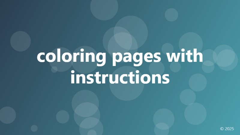 coloring pages with instructions