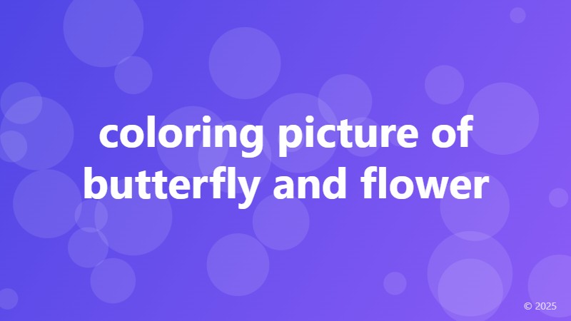 coloring picture of butterfly and flower