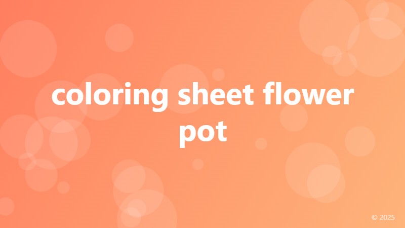coloring sheet flower pot