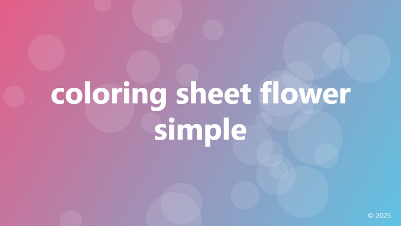 coloring sheet flower simple