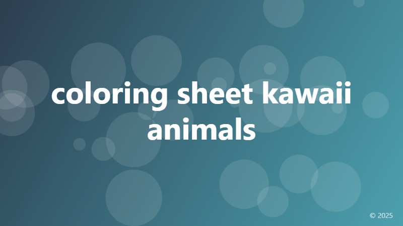 coloring sheet kawaii animals
