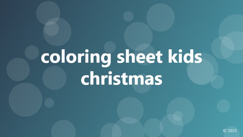 coloring sheet kids christmas
