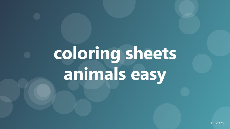 coloring sheets animals easy