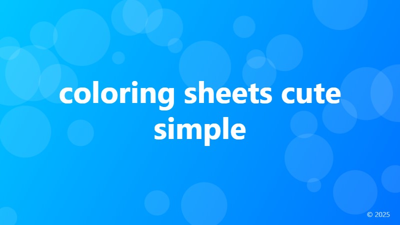 coloring sheets cute simple